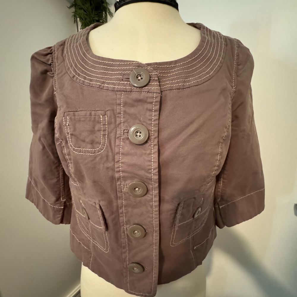 Women's Taupe Button-Up Jacket